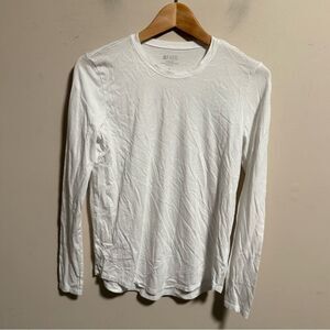 Figs Pima Cotton Solid Plain white Sleeve Long Sleeve Tee- Size Small